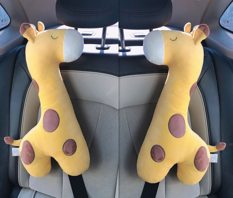 1 PC Jastuk za sigurnosni pojas žirafa u automobilu jastučići za ramena jastuk za vrat Jastuk za izvlačenje iz crtića Sigurnosni pojas za automobil jastučići za ramena navlaka za pojas