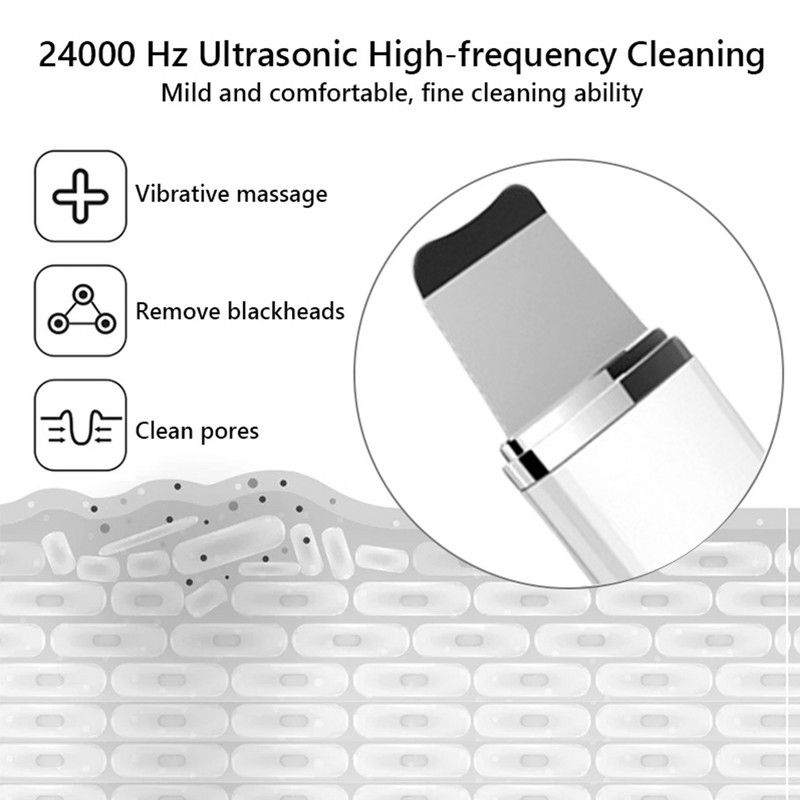 Ultragarsinis odos šveitiklis, vibruojantis veido mentele Inkštirų šalinimo priemonė Veido kastuvas Clean Cavitation Piling Kavitacijos Ion EMS Lift