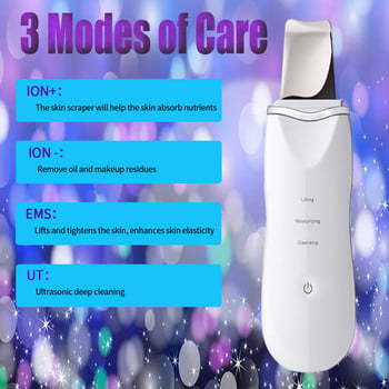 Skin Scrubber Ultrasonic Cleaner Προσώπου Περιποίησης Εργαλείο πλύσης Ακμή Πόρων αφαίρεσης φτυάρι Σπάτουλα μασάζ Beauty Instrument