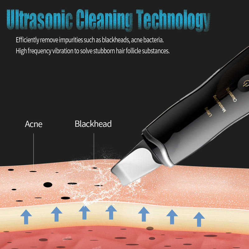 Odos šveitiklis Ultragarsinis valiklis veido priežiūros plovimo priemonė spuogų porų šalinimo priemonė šveitimas kastuvas Mentele masažuoklis grožio priemonė