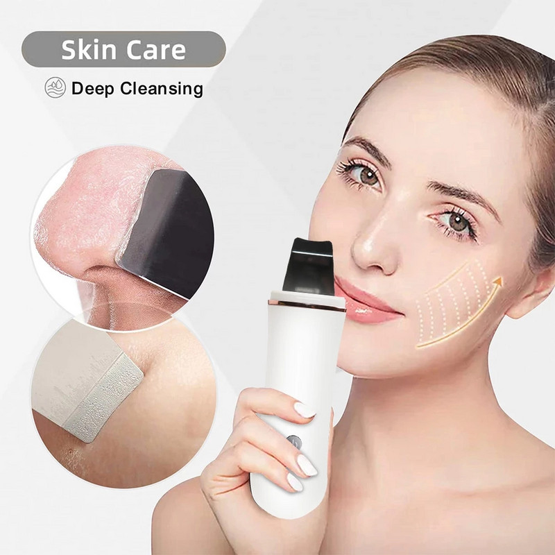 Ultrahangos Bőrradír Arc Spatula Lapát Ion Arc Mélytisztító Mitesszer eltávolító Pórustisztító Arc Lift Beauty Devices