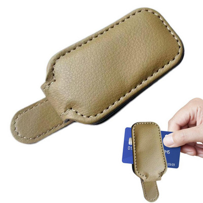 Automobilių saulės akinių laikiklis Patvarus odinis akinių nuo saulės laikiklis akinių segtukas Bilietų kortelių segtukas Akinių tvirtinimas Automobilių priedai