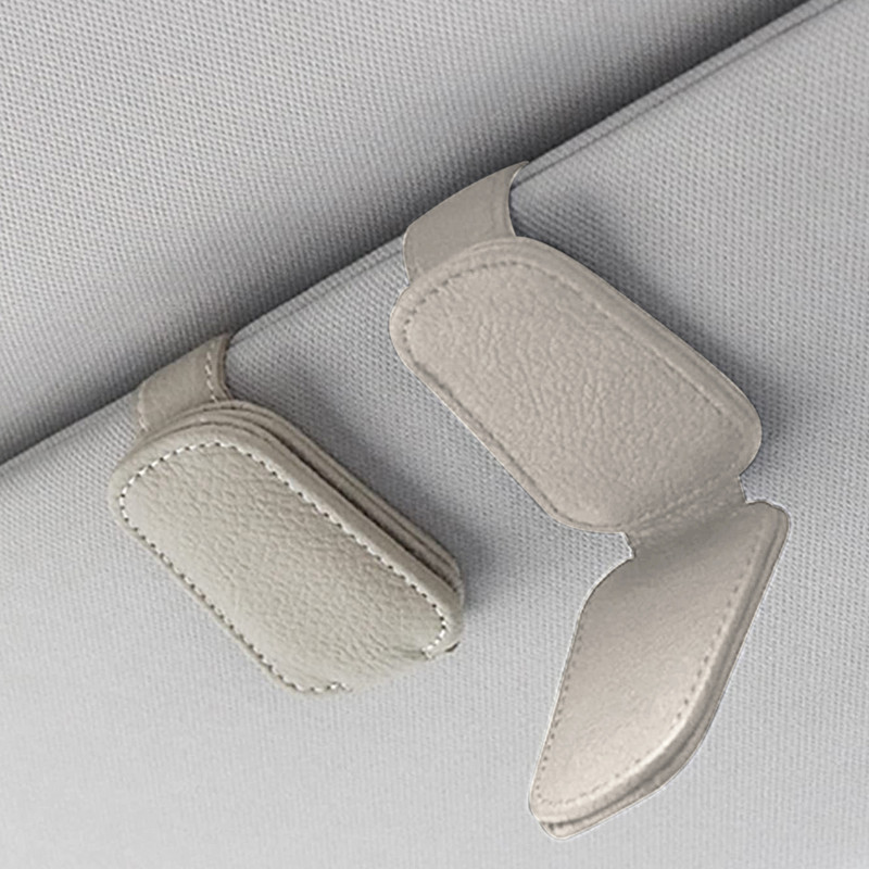 Automobilių saulės akinių laikiklis Patvarus odinis akinių nuo saulės laikiklis akinių segtukas Bilietų kortelių segtukas Akinių tvirtinimas Automobilių priedai