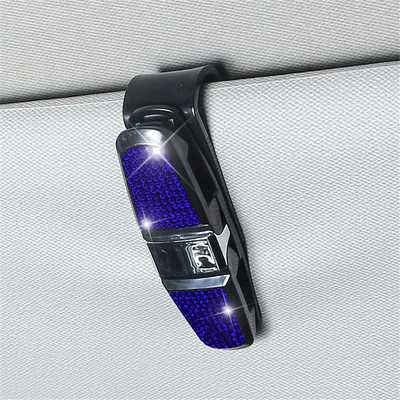 Jauns Rhinestone Crystal Auto saulessargs Brilles Aizdares Klips Saulesbrilles Biļešu karte Daudzfunkcionāls Turētājs Automašīnas Salona aksesuārs