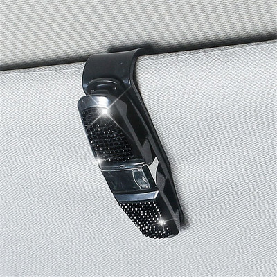 Νέο Rhinestone Crystal Auto Sun Visor Glasses Fastener Clip Γυαλιά ηλίου Κάρτα εισιτηρίων πολλαπλών λειτουργιών Αξεσουάρ εσωτερικού αυτοκινήτου