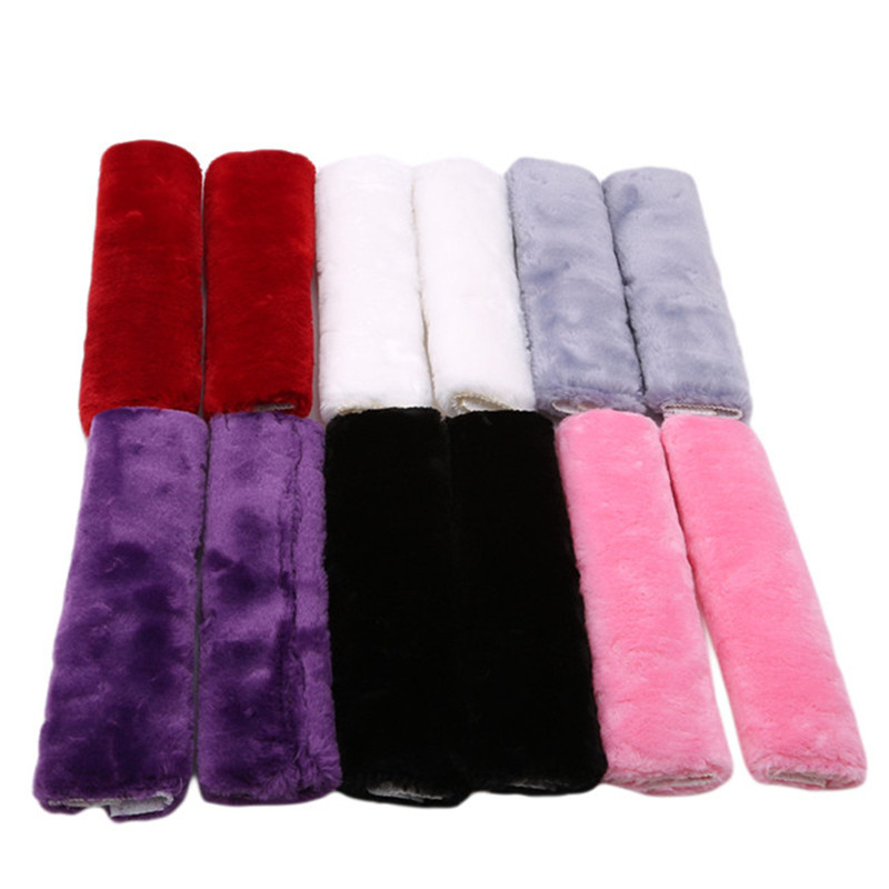 2 vnt/komplektas Minkštas pliušinis saugos diržo užvalkalas pečių pagalvėlė pečių dirželio dėklas Patogus vairavimo automobilio saugos diržas