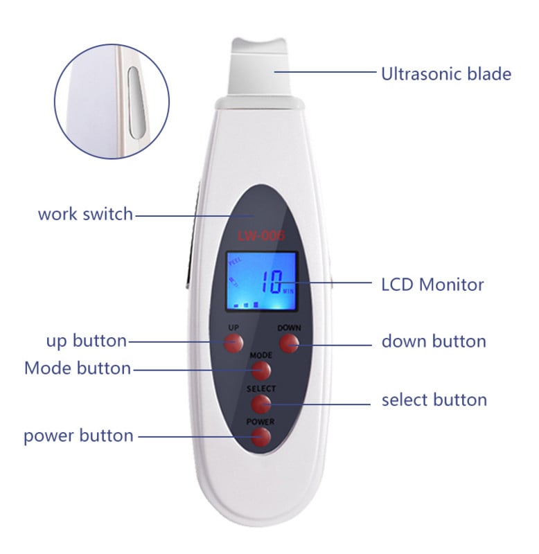 Kezdőlap Ultrahangos bőrradír mély arctisztító gép eltávolítása arc ultrahangos peeling lapát tiszta lifting spatula eszköz