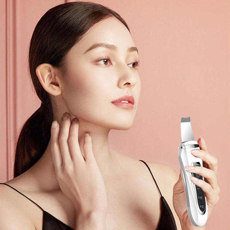 Ultrahangos arctisztító mitesszer eltávolító akne pórusos arctisztító EMS Face Lift peeling lapát Ion ultrahangos bőrradír