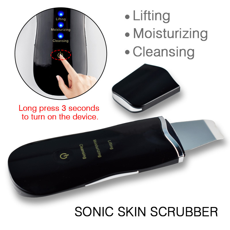 Ultrahangos bőrradír Arc mitesszer akne eltávolító készülék peeling lapát hámlasztó Clean Machine arc vibrációs masszírozó