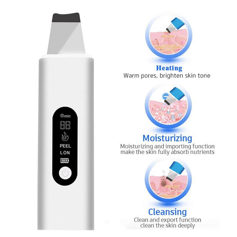 Skin scrubber spatula arcbőrradír spatula mitesszer eltávolító tisztító vízálló USB töltő az arc mély tisztításához