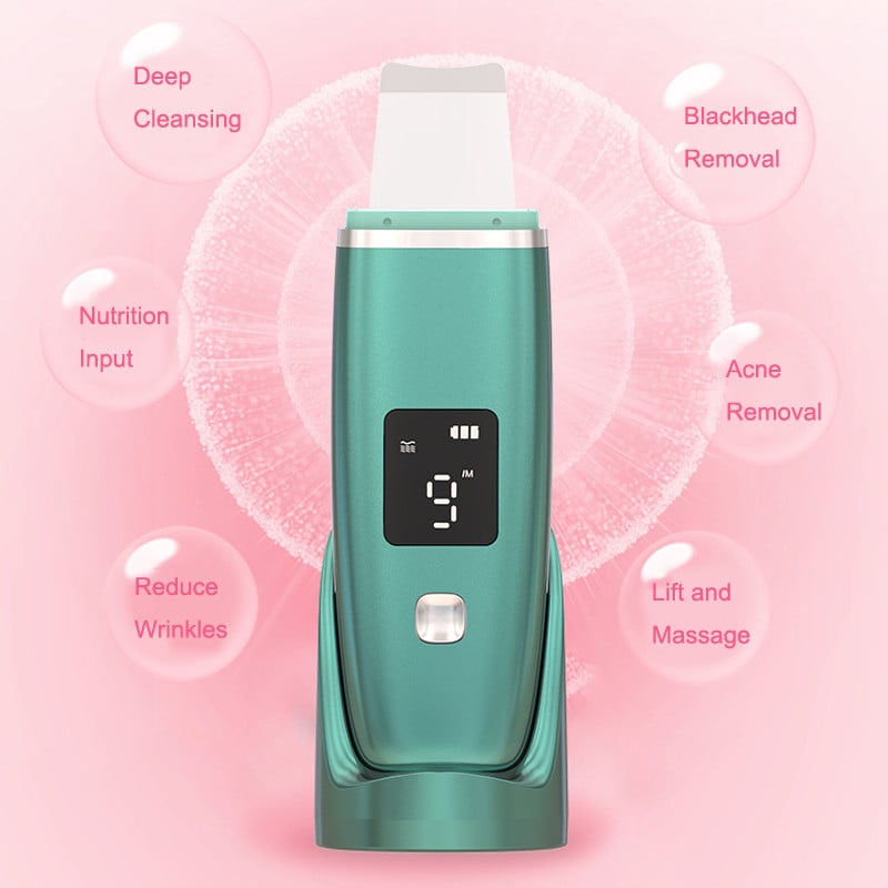 Ultrahangos arcbőrradír pórustisztító ion akne mitesszer eltávolító peeling lapátos tisztító EMS Face Lift masszírozó bőrápoló
