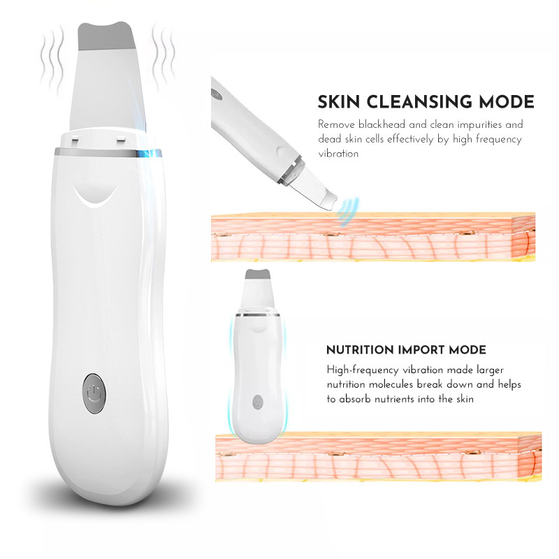 Ultrahangos bőrradír pórustisztító arcpeeling mélytisztítás Sonic Peeling EMS rádiófrekvenciás arcmasszírozó