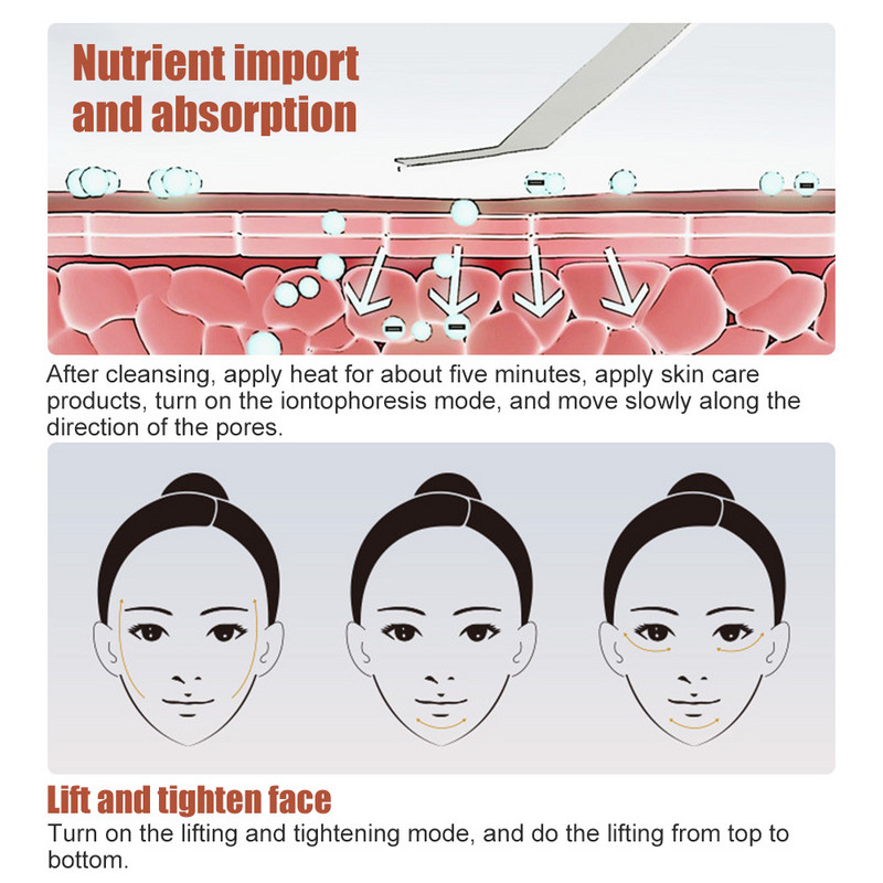 Ultrahangos bőrradír hámlasztó pórustisztító lapát Mitesszerek Mély arctisztító arcmasszázs Bőrápoló Szépségeszközök