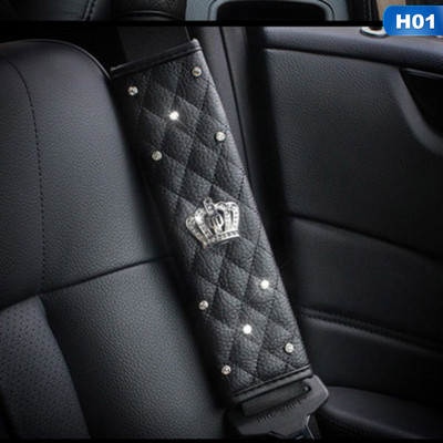 Crown Crystal automašīnas drošības jostas pārvalks Rhinestones ādas drošības jostas plecu spilventiņš Diamond Shifter pārnesumu pārsegs Rokas bremžu vāciņu komplekti