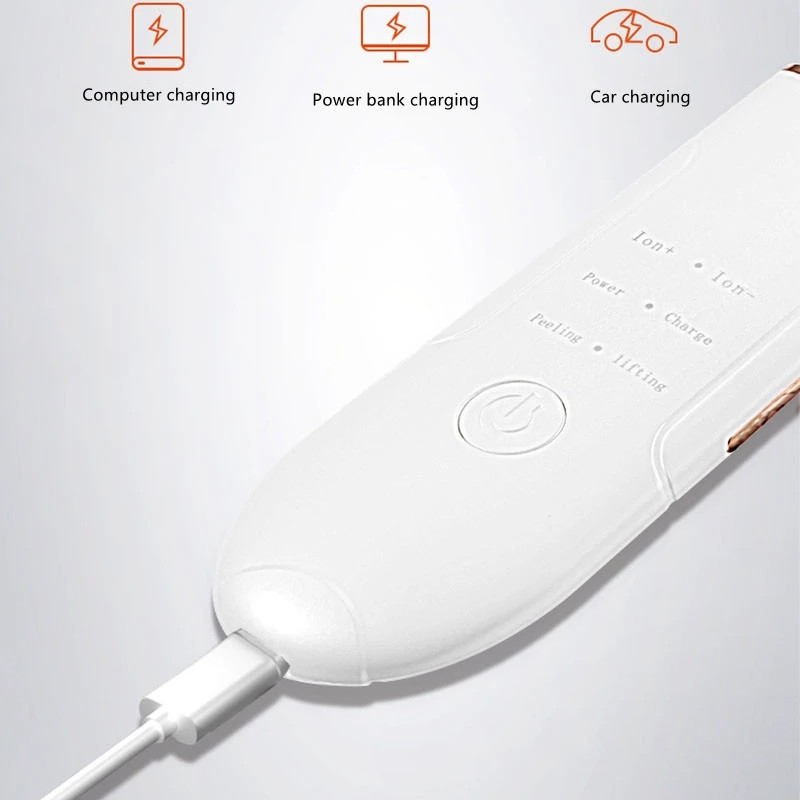 Veido valiklis Ultragarsinis odos šveitiklis Jonų spuogų inkštirų valiklis Sonic Scraper Cleaner Inkštirų valiklis EMS Lifter Exfoliator