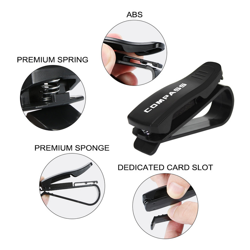 Suport pentru ochelari auto Accesorii clip pentru card pentru Jeep RENEGADE PATRIOT WRANGLER COMMANDER CHEROKEE COMPASS TRAILHAWK LIBERTY RUBICON