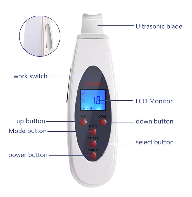 Ultrahangos bőrradír mély arctisztító gép eltávolítása Arcmasszírozó Ultrahangos peeling Clean Tone Lift LW006 bőrápoló