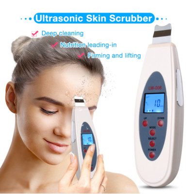 Exfoliant cu ultrasunete Curățarea tonului de actualizare Buton cu punct roșu Racletă facială Curățare Îndepărtarea acneei Masaj facial