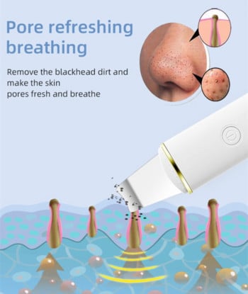 Καθαριστικό προσώπου Ultrasonic Skin Scrubber Usb Plug Remover Blackhead Μασάζ προσώπου Περιποίηση δέρματος ακμής Peeling Face Cavitation