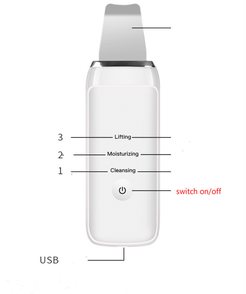 USB újratölthető ultrahangos bőrradír mély arctisztító vibráció eltávolítja a szennyeződéseket mitesszer csökkenti a ráncokat Arc peeling