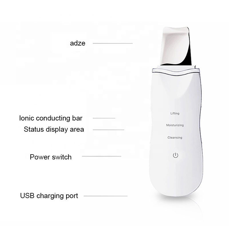 Ultrahangos bőrradír mély arctisztító gép peeling lapát arc pórustisztító arcbőrradír lifting gép