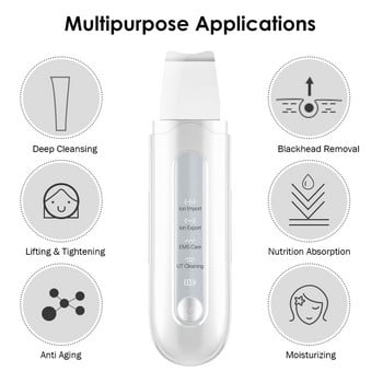 Ultrasonic EMS Facial Scrubber Face Lifting Removal Deep Clean Μηχάνημα σύσφιξης κατά των ρυτίδων Συσκευή περιποίησης δέρματος