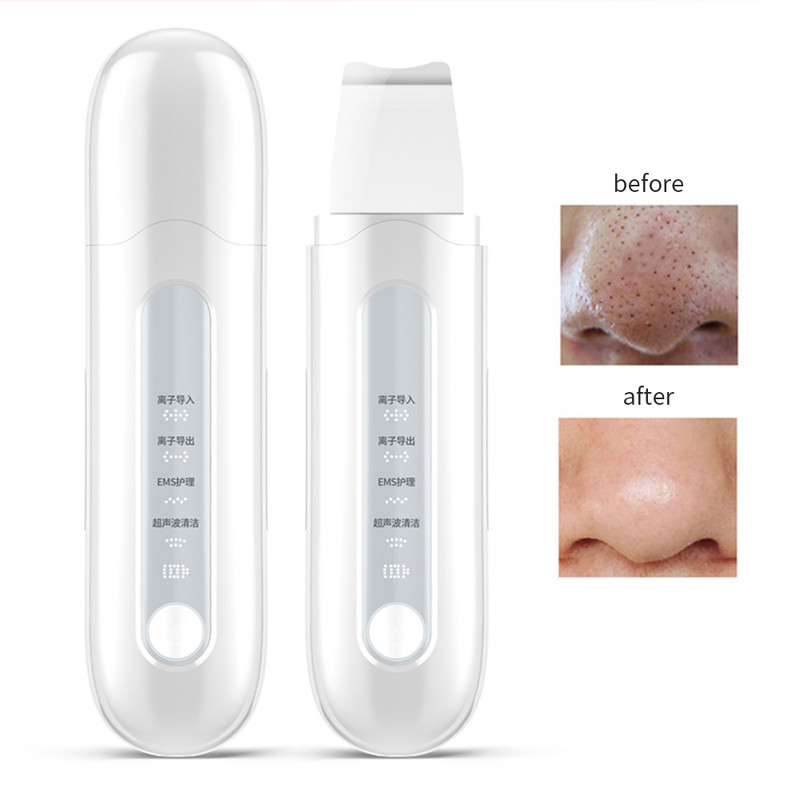 Scrubber cu ultrasunete pentru piele Spatulă cu vibrații pentru față Masaj cu puls Scrubber pentru curățare a pielii Dispozitiv de curățare a feței Peeling pentru piele Dispozitiv de curățare a porilor