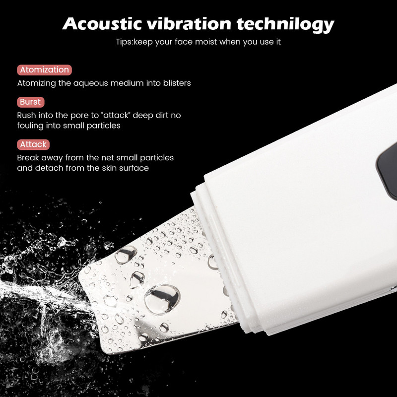 Ultrazvučni piling kože Stroj za dubinsko čišćenje lica Lopata za piling Čistač pora na licu Sredstvo za čišćenje kože lica Alat za njegu