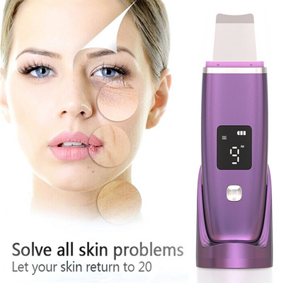 Ultrahangos arctisztító mitesszer eltávolító akne pórusos arctisztító EMS Face Lift peeling lapát Ion ultrahangos bőrradír