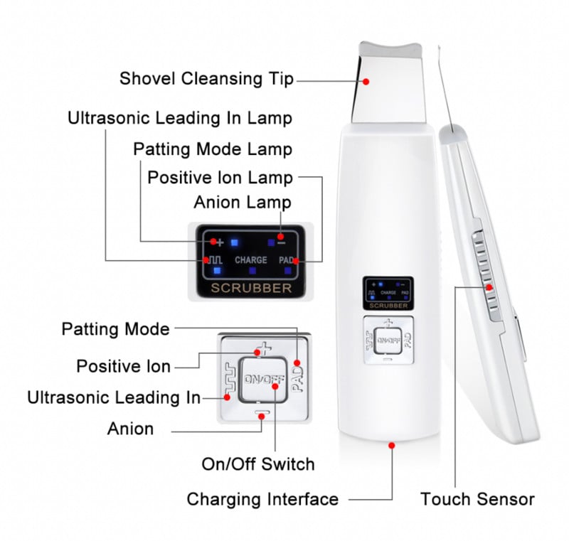 Ultrahangos bőrradír mély arctisztító akne mitesszer eltávolítása arc lifting ultrahangos peeling tiszta bőrápoló eszköz