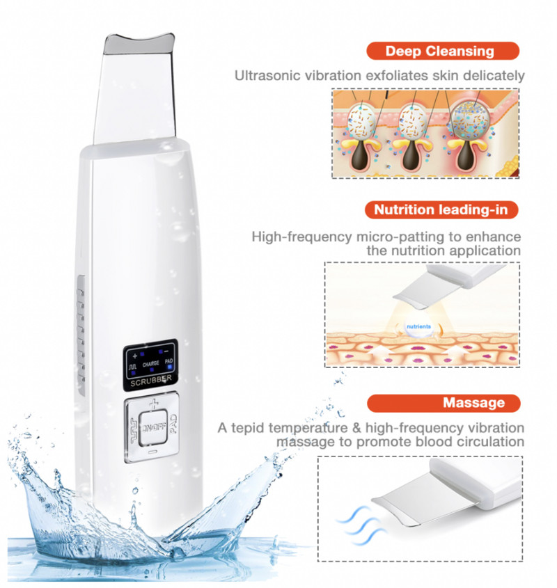 Ultrahangos bőrradír mély arctisztító akne mitesszer eltávolítása arc lifting ultrahangos peeling tiszta bőrápoló eszköz