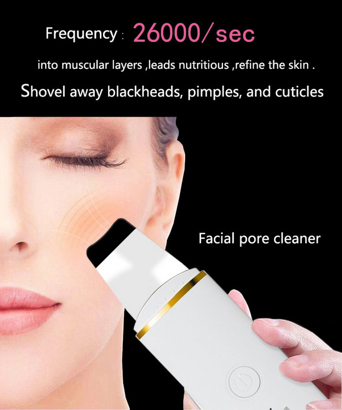 DSMY ultrahangos bőrradír mély arctisztító peeling lapát mitesszer eltávolító lapát arc pórustisztító arc lifting