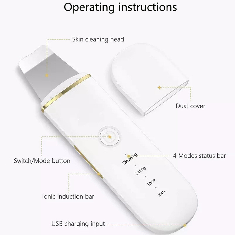 DSMY ultrahangos bőrradír mély arctisztító peeling lapát mitesszer eltávolító lapát arc pórustisztító arc lifting