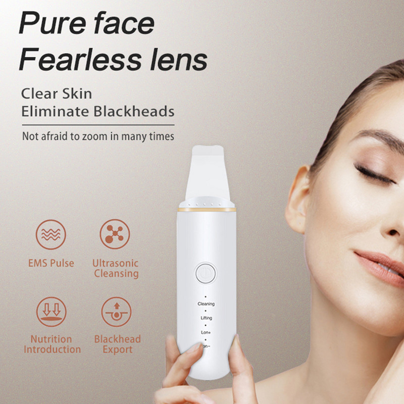 Ultrahangos Bőrradír Vibráló Borotva Mitesszer eltávolító Tiszta Kavitációs Peeling Arc Lifting Bőrápoló