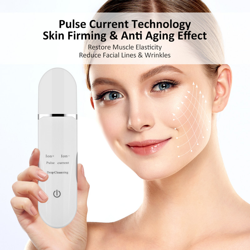 Ultrazvučni piling kože Stroj za čišćenje lica Sredstvo za uklanjanje mitesera Lopata za ljuštenje Čistač Masažer za lice Alati za njegu kože