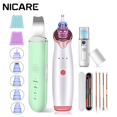 NICARE Ултразвуков скрубер за кожа Facial Clean Ion Acne Blackhead Remover Пилинг Лопата Грижа за кожата Машина за почистване на лице Машина за масаж