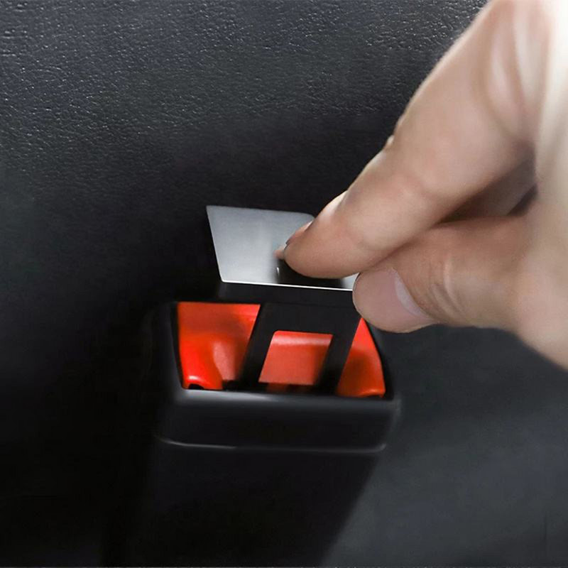 1db autó biztonsági övzár csatfej kapocs Rejtett fém biztonsági öv dugó Riasztó kioltó dugó Auto belső kiegészítők