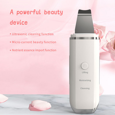 Ultrasonic Skin Scrubber Pore Cleaner Face Ion Cleaning Συσκευή απολέπισης Ανύψωση προσώπου κραδασμών Μηχάνημα φτυαριών αφαίρεσης μαύρων στιγμάτων