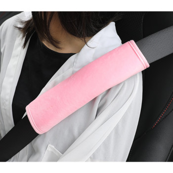 2 бр. Мек космат калъф за възглавница за предпазен колан за кола Safty Belt Предпазен колан Защита на раменни подложки за деца Деца Розови аксесоари