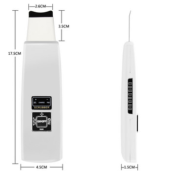 Акумулаторен скрубер за кожа Ултразвуков пилинг за лице Машина за дълбоко почистване на лице Премахване на мръсотия Черни точки Намаляване на бръчките Инструменти за избелване
