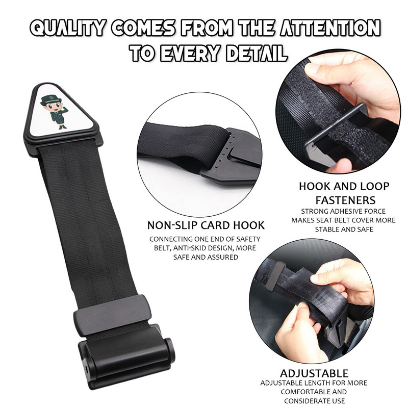 Ρυθμιστής παιδικών ζωνών ασφαλείας γενικής χρήσης Τριγωνική θήκη στερέωσης Αντιεγκεφαλική ζώνη Προστατευτική πόρπη ώμου για παιδική προστασία