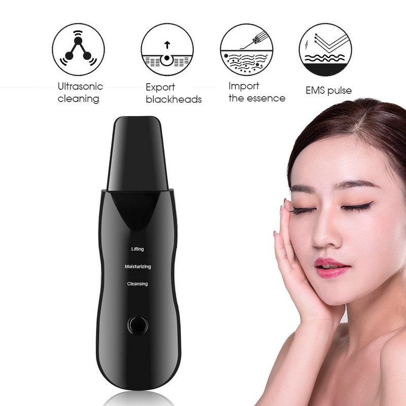 Peeling Skin Care Tool Lapát arcpórustisztító NEM Ultrahangos bőrradír mitesszer eltávolító szépségápolási eszköz