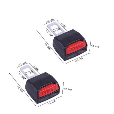 2 τμχ Προέκταση ζώνης ασφαλείας αυτοκινήτου Κλειδαριά ζώνης ασφαλείας πόρπη βύσμα υποδοχή ζώνης επένδυση Προέκταση πόρπη βύσμα κλιπ Αξεσουάρ αυτοκινήτου