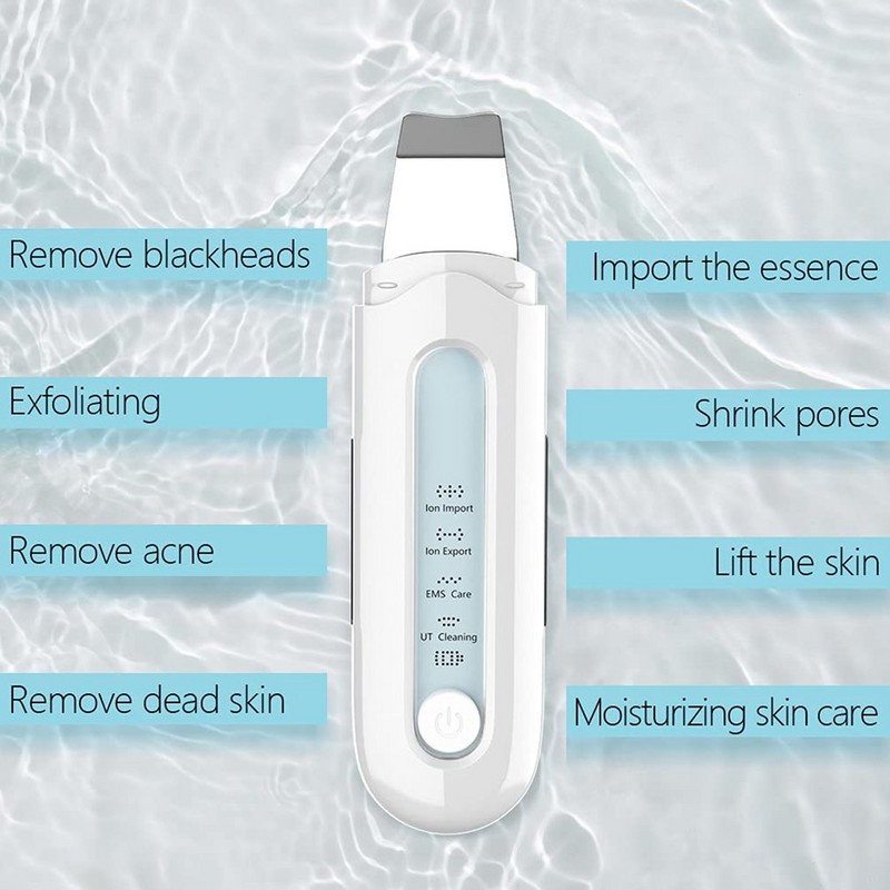 Ultrahangos bőrradír EMS Arcmasszírozó Arc Mélytisztító Ion Import Whiten Pórustisztító Bőrhámlasztó Lapát Szépségeszközök