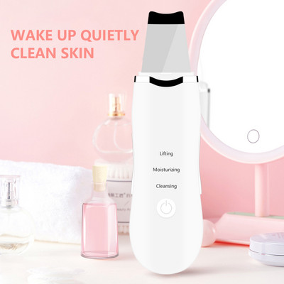 Ultrahangos Bőrradír Vibrációs Arc Spatula Mitesszer eltávolító Arc Akne Tisztító Lapát Vákuumos Peeling Lifting Kavitáció