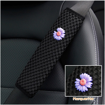 Universal κάλυμμα ζώνης ασφαλείας αυτοκινήτου Daisy Flower Breathable Auto Seat Seat Covers Προστατευτικό μαξιλαριού Ζώνες ασφαλείας Προστασία ώμων