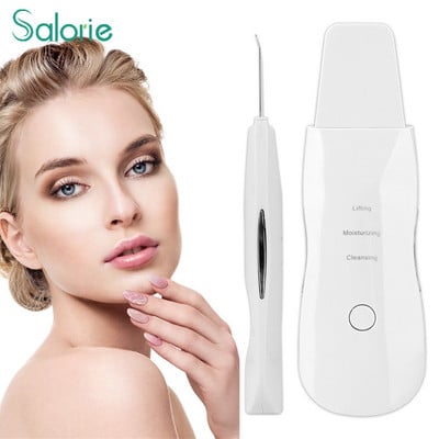 USB Recharge Skin Scrubber Vibrációs Arc Spatula Mitesszer eltávolító Arcradír Lapát Clean Kavitációs Peeling Arckezelés