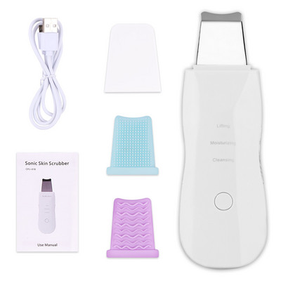 USB Recharge Skin Scrubber Vibrációs Arc Spatula Mitesszer eltávolító Arcradír Lapát Clean Kavitációs Peeling Arckezelés