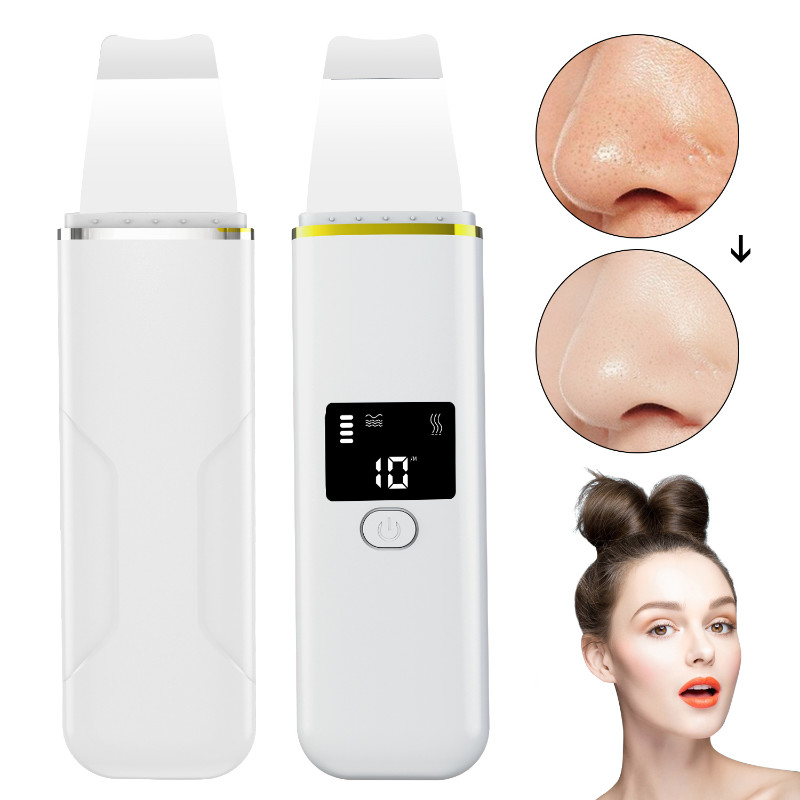 Ultrahangos bőrradír mitesszer eltávolító arctisztító 5 módú peeling lapát arcemelő eszköz spatula mélytisztító