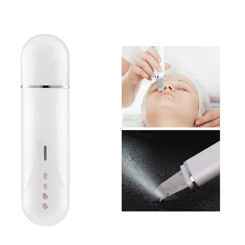 Skin Scruber Scrubber Ultrahangos Supersonic Soundings Tisztítás Mitesszerek eltávolítása Arc spatula Elektromos lapát tisztító